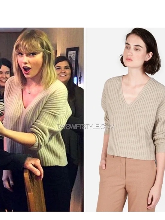 EUC Everlane Cashmere Ribbed V-Neck Cropped Sweater in Cream, S - Picture 16 of 16